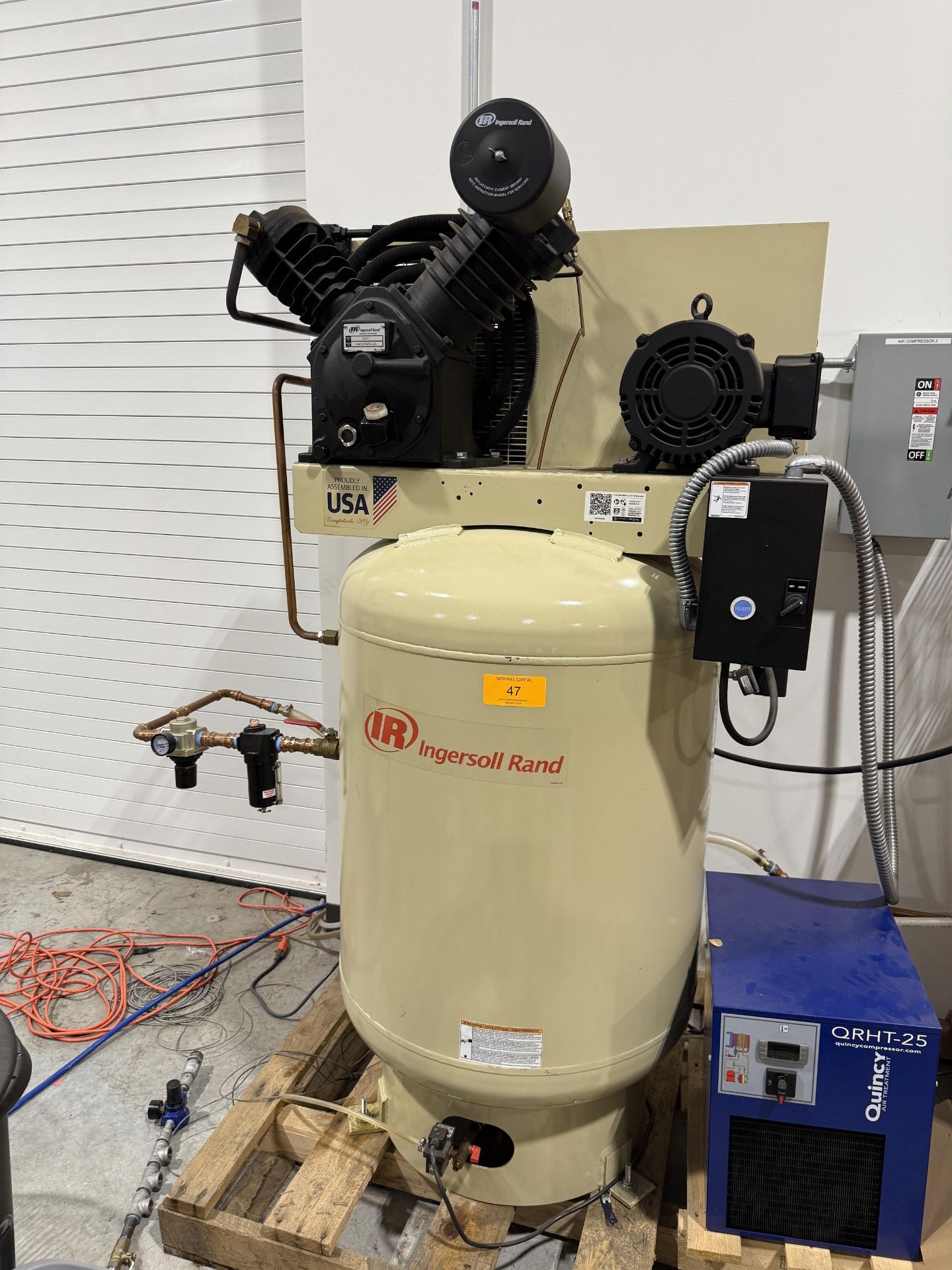 Ingersoll Rand Model 2545K10-VP 10 HP Two Stage Cast Iron Air Compressor, 120 Gallon Tank, 200