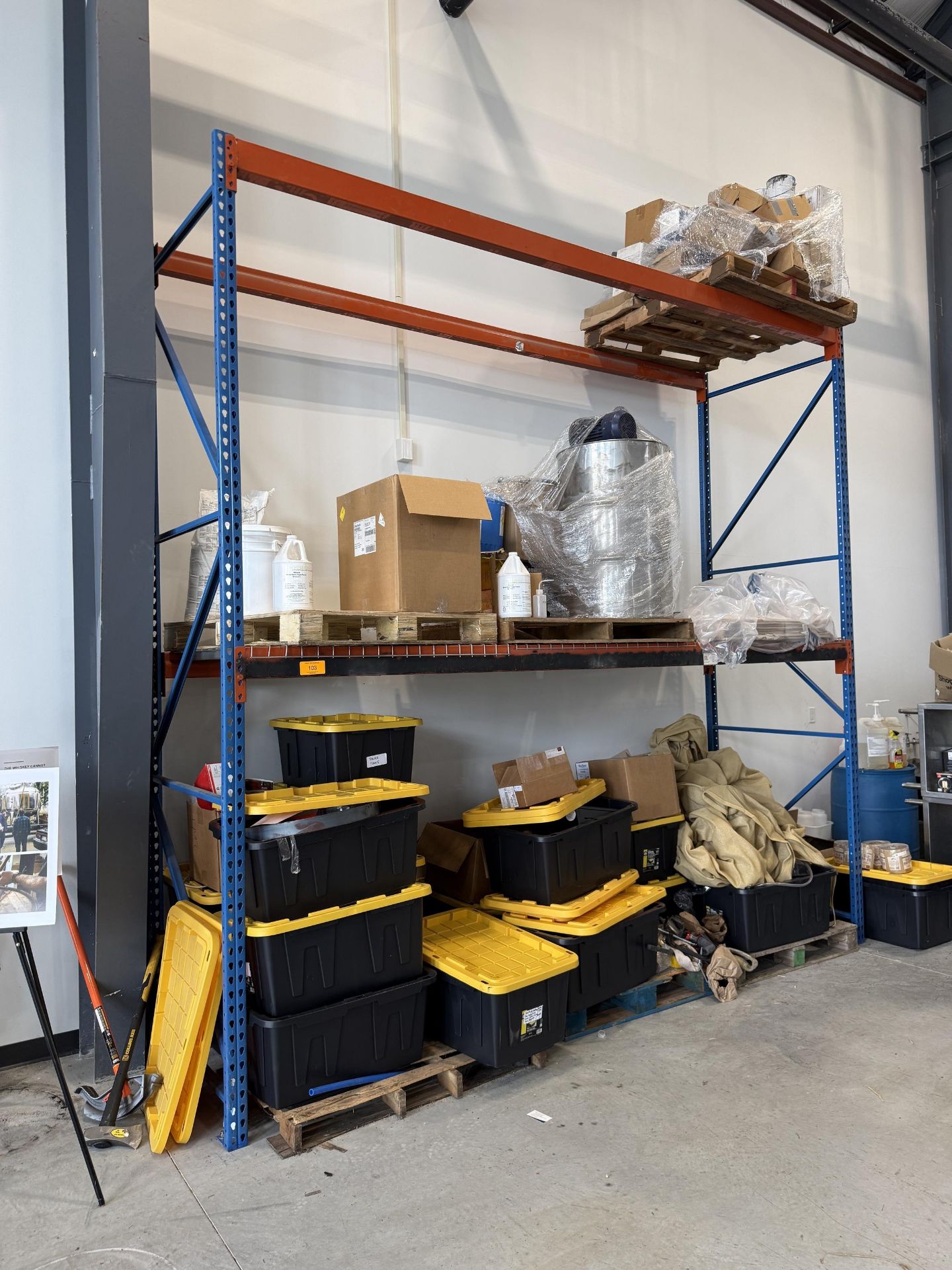Pallet racking- Section QTY (1) Section Approx 144" L BEAM X 42" W X 144" tall- Total Approx (9) - Image 2 of 2
