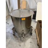 Stainless Steel Storage Tank Approx (100) Gallons- Open Top With Lid, Flat Bottom, 3 Stainless Steel