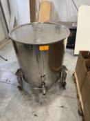 Stainless Steel Storage Tank Approx (100) Gallons- Open Top With Lid, Flat Bottom, 3 Stainless Steel