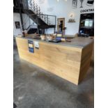 U Shaped Wooden Host Station with Concrete Top- overall Dims Approx 125" L X 45" W X 43" Tall
