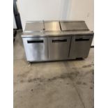 Central Model 69K-137HC 72" Commercial 3-Door Sandwich and Salad Prep Table- R290 Refrigerant, 120