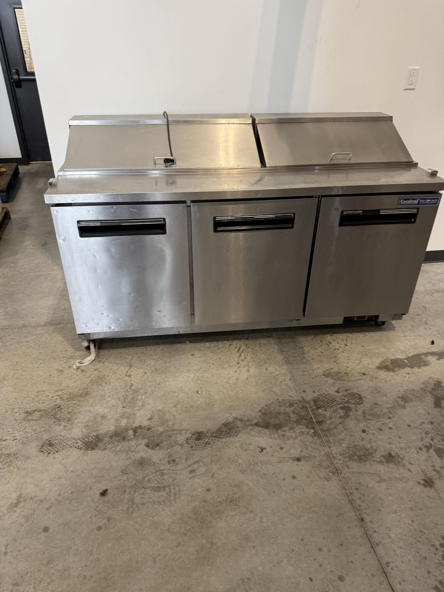 Central Model 69K-137HC 72" Commercial 3-Door Sandwich and Salad Prep Table- R290 Refrigerant, 120