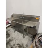 2 Bay Stainless Steel Sink-Overall Dims Approx 6' L X 2' W X 4' Tall
