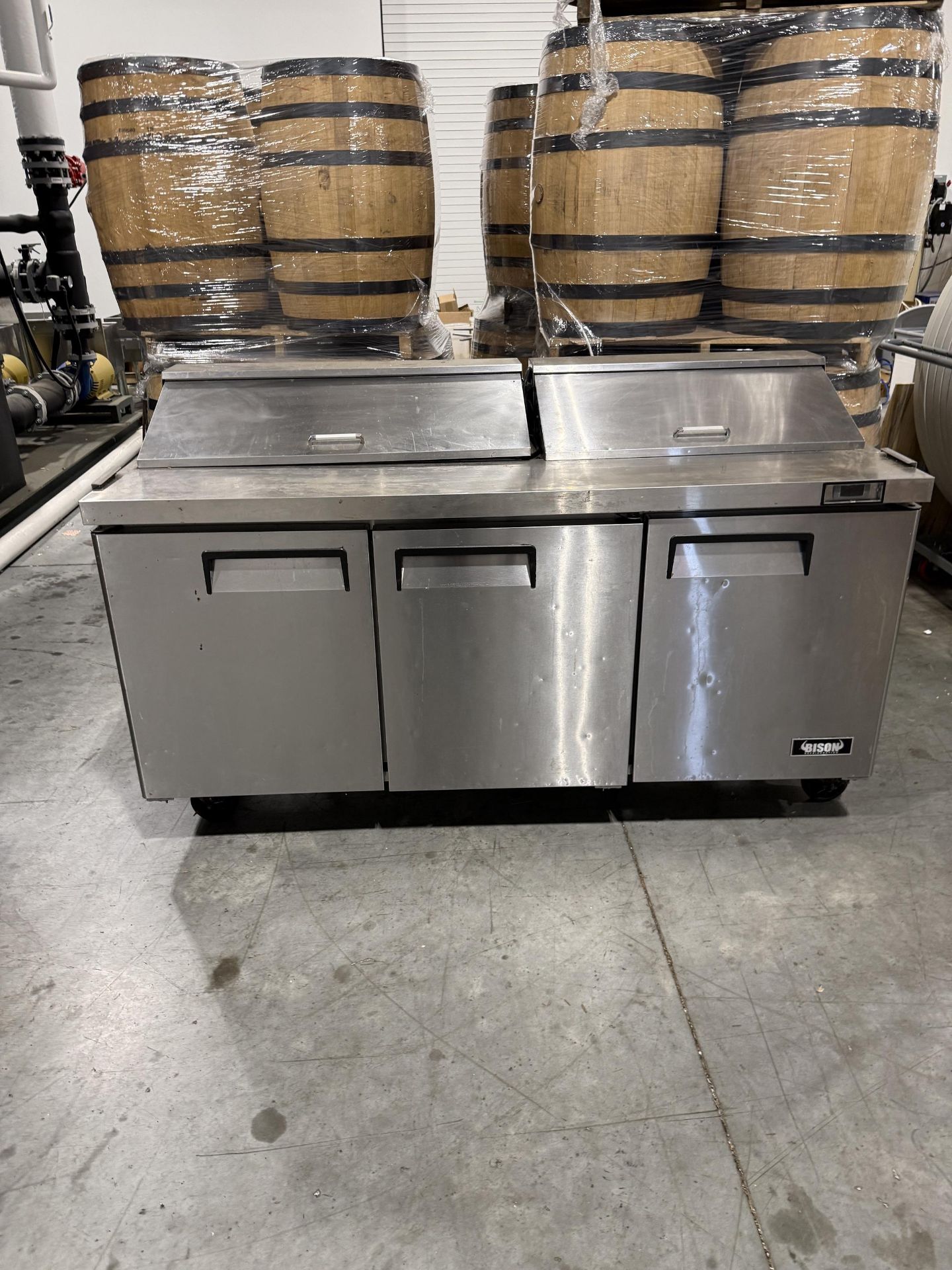 Bison Model BST-72 Salad Prep Table Refrigerator, R290/130 Refrigerant, 120 V, Needs Repair- S#BST-