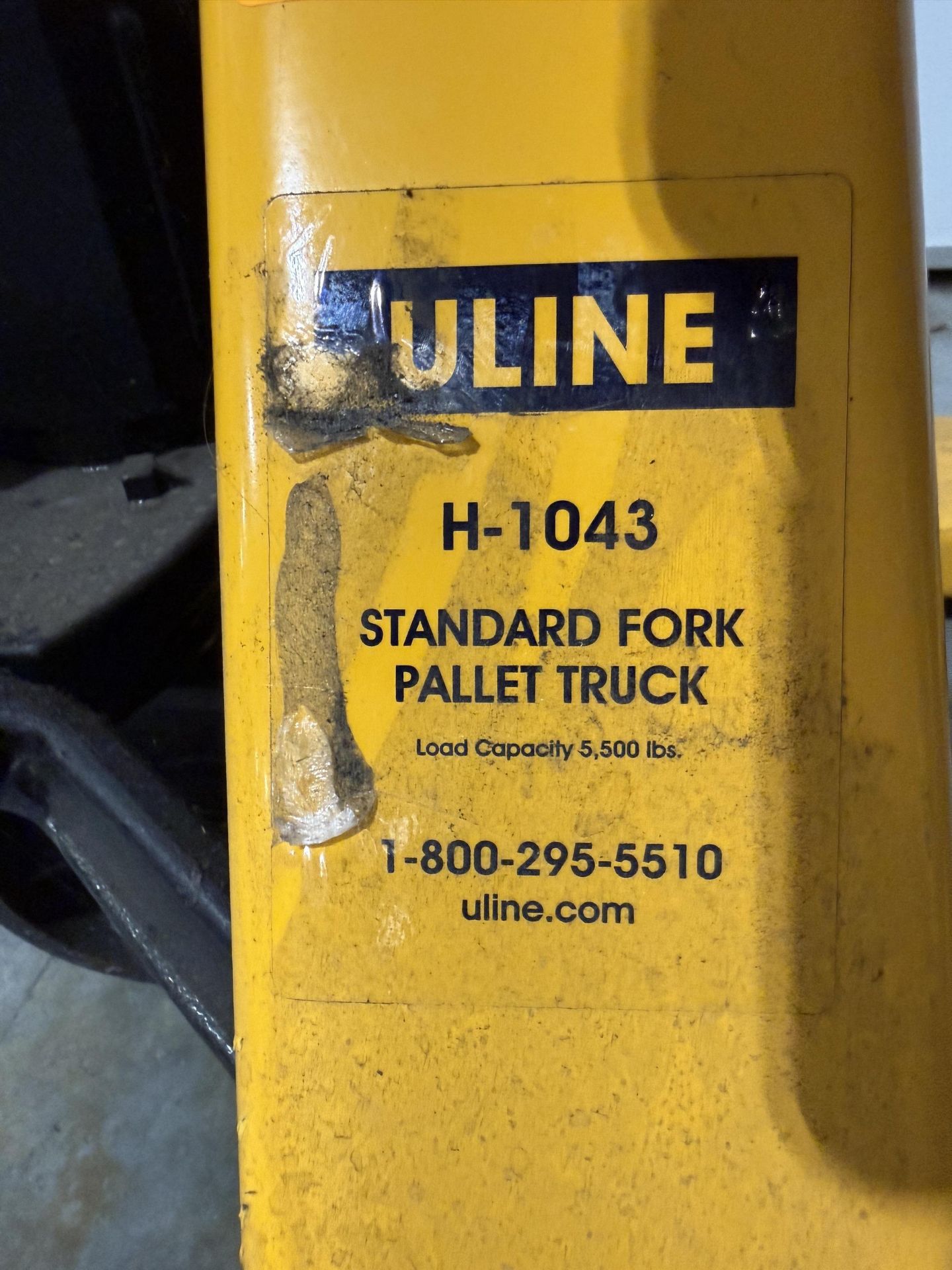 ULINE Model H-1043 Pallet Jack-5,500 LBS Capacity, Forks Approx 48" L - Image 3 of 3