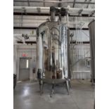 2800 Gallon Stainless Steel Mash Tun- Steam Jacket, Top Mixing, Dish Bottom, Top Manway, 4 Stainless