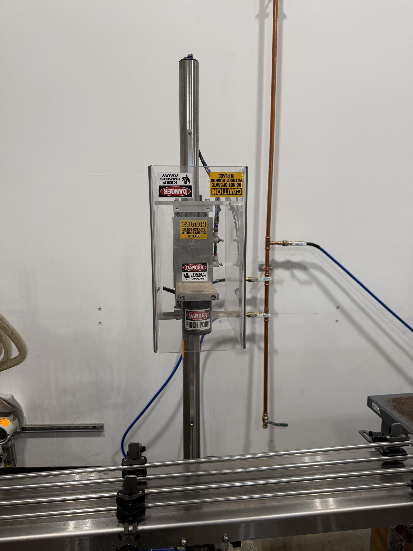 Inline Filling System 1-Head Pneumatic Press on Capper, S#44856