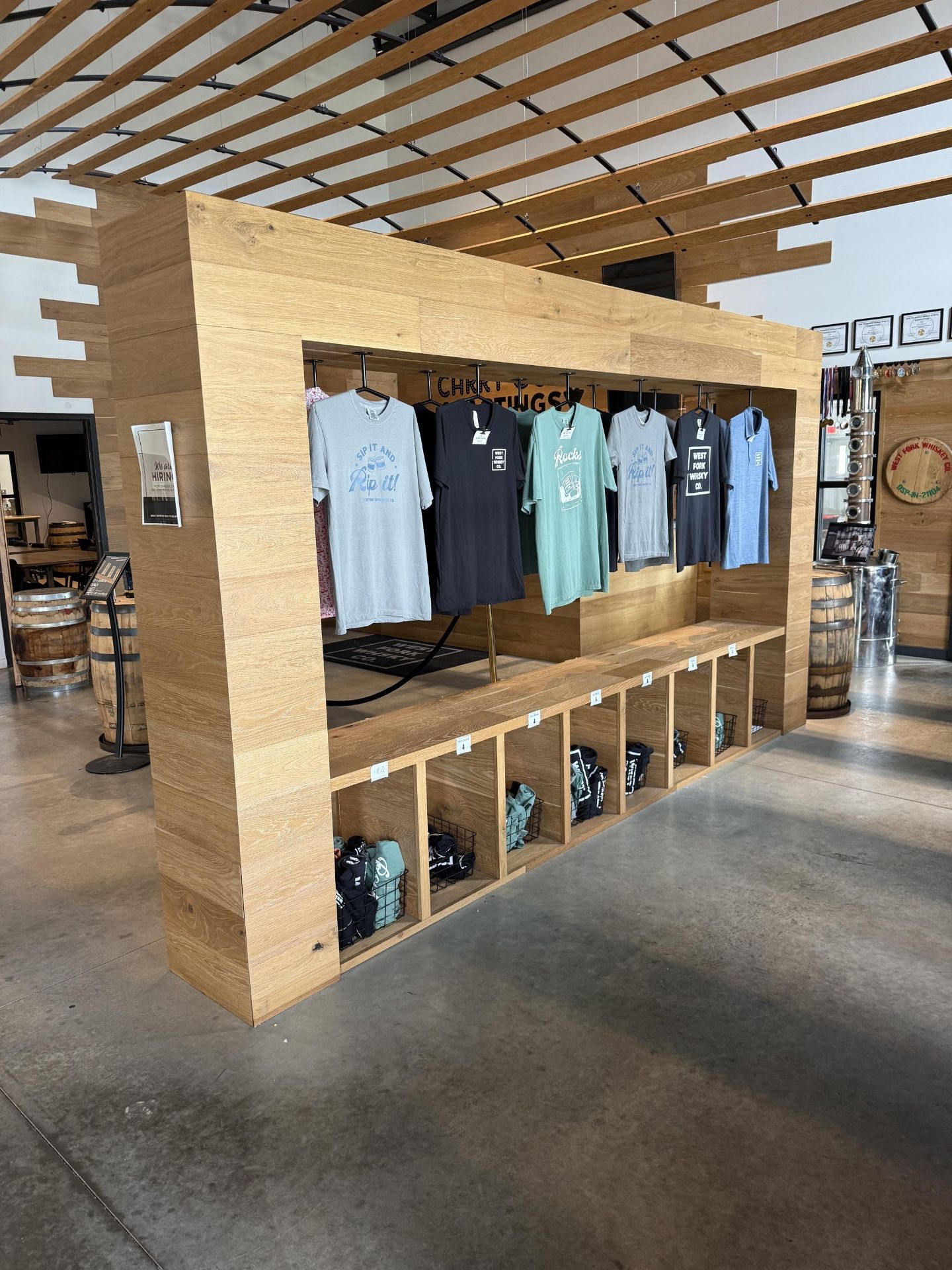 Wooden Shirt Display Rack- Overall Dims Approx 157" L X 20" W X 91" Tall