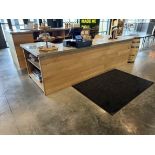 U Shaped Wooden Host Station with Concrete Top- overall Dims Approx 125" L X 45" W X 35" Tall