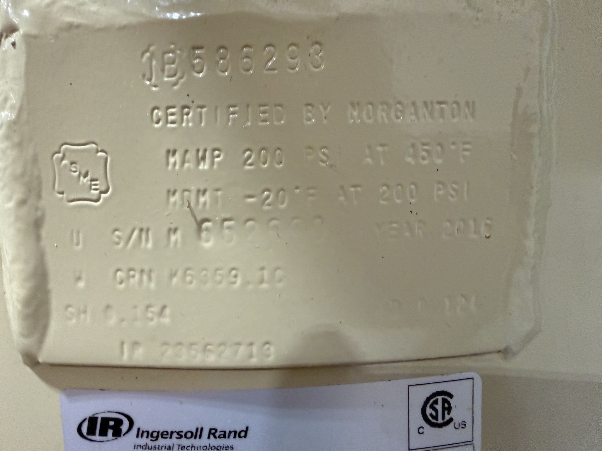 Ingersoll Rand Model 2340L5-V 5 HP Two Stage cast Iron Air Compressor 60 Gallon Tank, 230 Volts, S# - Image 7 of 8