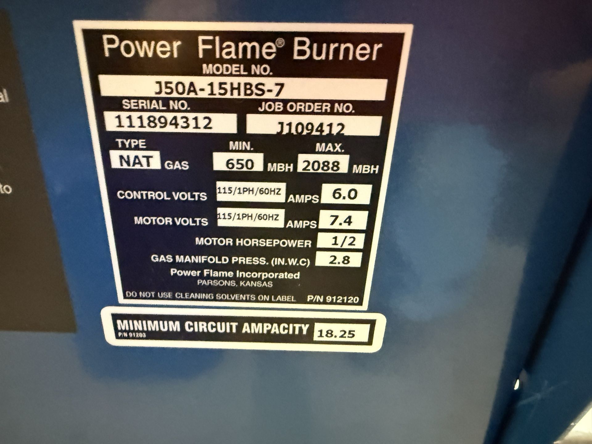 Smith Cast Iron Boilers Model 28HE-7 15 PSI Steam Boiler- Includes Powerflame Model J50A-15HBS-7 - Image 7 of 9
