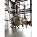 600 Gallon Stainless Steel Whiskey Still with Copper Column- Stainless Steel Steam Jacket, Top