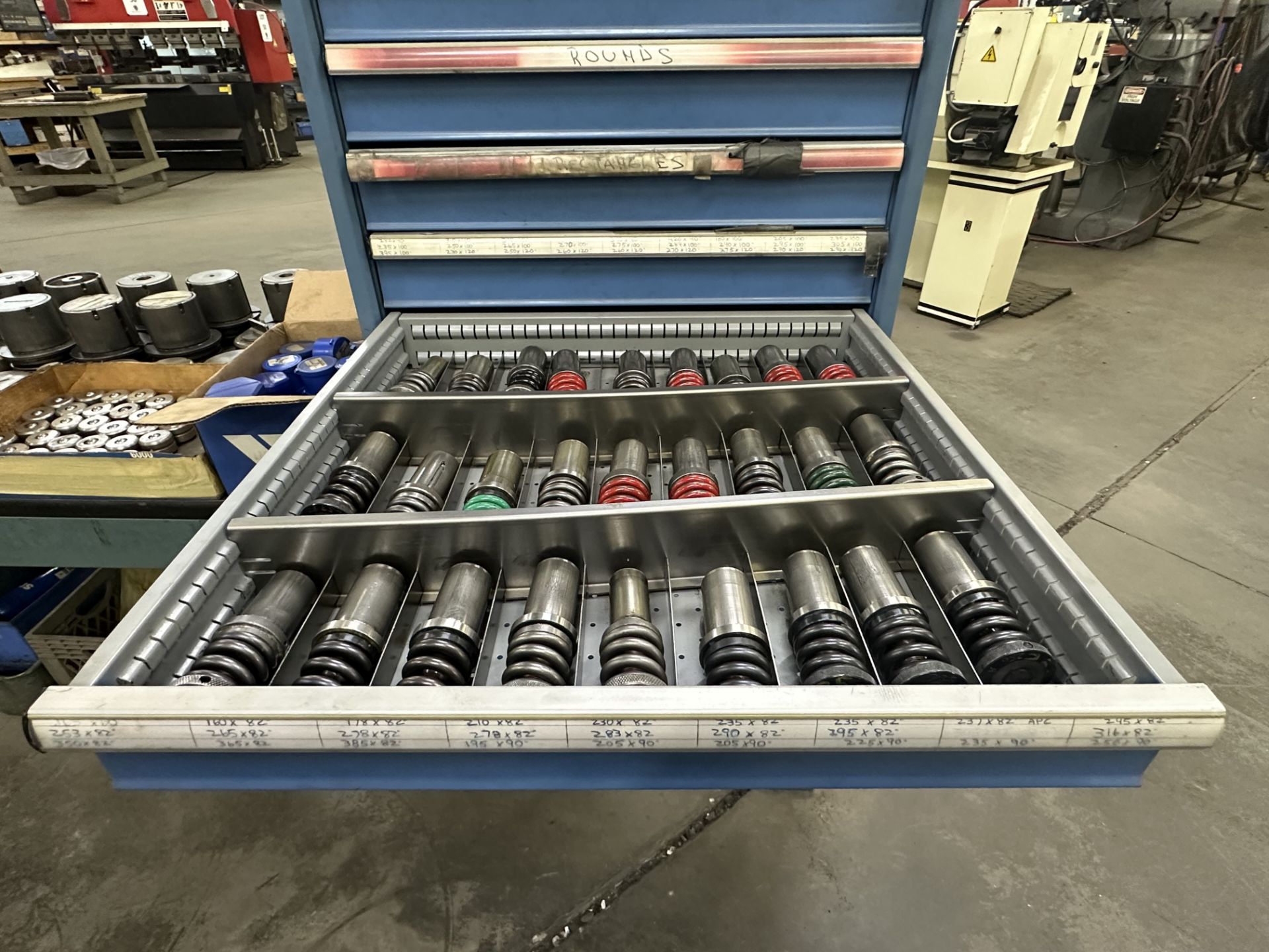 Lista 13 Drawer Tool Cabinet Loaded w/Turret Punch Tooling & Stock Dies ...