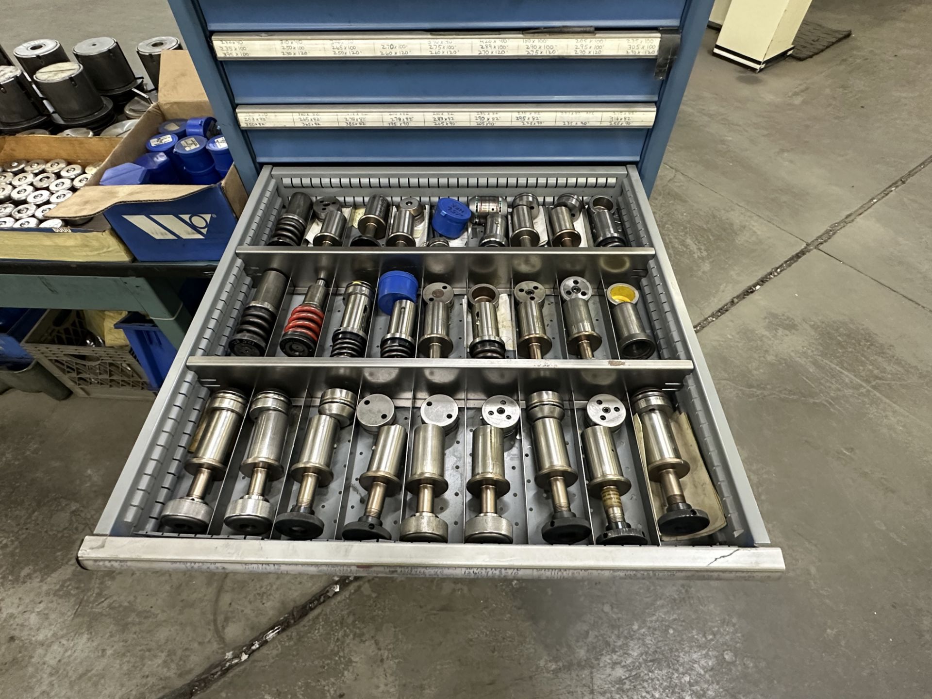 Lista 13 Drawer Tool Cabinet Loaded w/Turret Punch Tooling & Stock Dies ...