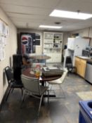 {LOT} Kitchen Area C/O: Furniture & Kitchenware (NOTHING BUILT IN)