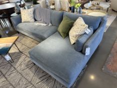McCreary Modern Alewife 2Pc Sectional, Fabric Vino Creek, Flannel Leg Finish (RETAIL PRICE $4,