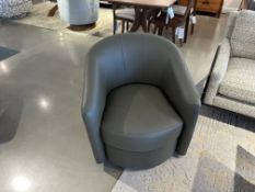 Elran Brie Swivel Glider, Leather (RETAIL PRICE $2,130) (SEE PICS FOR DIMENSIONS)