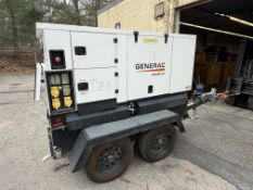 (SEE VIDEO) Genrac Mobile 45 Towable Diesel Generator Model #: MMG45IF4-URI4, Hrs: 11,522, Serial #: