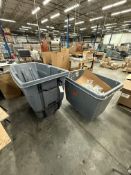 {LOT} (2) Asst. Rubbermaid Portable Plastic Hoppers