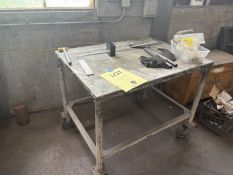 HD Metal Frame Portable Table 34" x 46" x 36"H and Wooden Crate