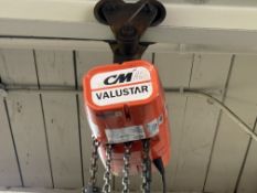 CM Valustar 1/2 Ton Capacity, Electric Hoist w/ Trolly