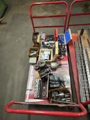 {LOT} Milling and Machinng Vits, Chucks, Tool Holders, On One Cart w/ Cart