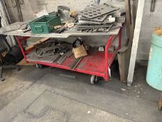 Metal Flat Deck Cart w/ Contents c/o: Scrap Metal