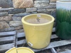 Clay Planter 16"d x 16"H (Retails $187) Yellow