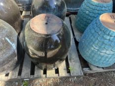{LOT} (2) Clay Planters 18.5" X 19.5" (Retails $119 Each) Moss