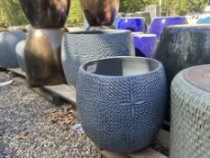 {LOT} (3) Asst. Size Matching Style Clay Planters 18" x 19"h, 14" x 15"h, and 10" x 12"h(Retails )