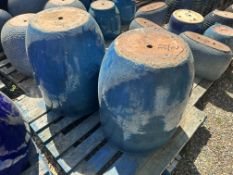 {LOT} (2) Clay Planters 19" x 26.5"h (Retails $150 Each) Turquoise