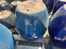 {LOT} (2) Matching Clay Planters 20" x 24"h (Retails ) Turquoise