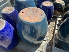 {LOT}(2) Matching Clay Planters (Retails ) Turquoise