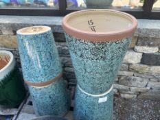 {LOT} (4) Same Style Matcha Clay Planter Asst. Sizes (Retail $139 Each)