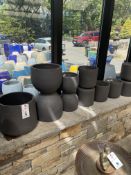 {LOT}(11) Asst. Grey Clay Planters