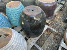 {LOT} (3) Clay Planters 18.5" x 19.5 (Retails $119 Each) Moss
