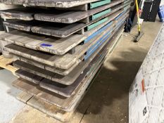 {LOT} (6) 86" Metal Base, Wood Top Folding Tables