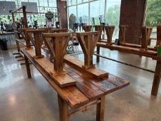 {LOT} (2) 10' x 29" All Wood Communal Dinning Tables w/ Bench's