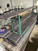 {LOT} (6) 86" Metal Base, Wood Top Benches