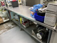 Stainless Steel Top Work Table 8' x 30" (No Contents)