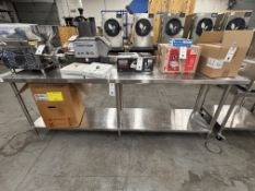 8' All SS Table with Undershelf and Back Splash