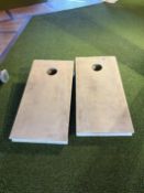 {LOT} (2) Cement Cornhole Boards