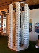 Hydroponic 1,216 Head Vegetable Tower 11'H x 6'W, W/ Plumbing and (16) Lights (Disassembled)