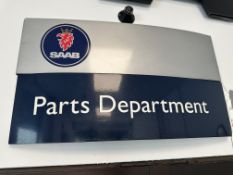 17.5" x 10" SAAB Parts Department Sign