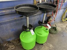 {LOT} (2) OEM Tools 18 Gallon Portable Oil Drains