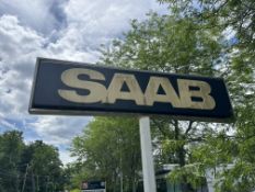 Outside "SAAB" Sign Insert, Approximately 12' x 3', (Ladder & Tools Needed For Removal)