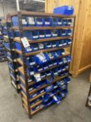 {LOT} (3) Sections of Shelving w/ Asst Components c/o: Tubing, Gauges, Connectors, Valves,
