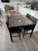 {LOT} Bar Height Metal Frame Table 40" x 40" x 36"H w/ (4) Matching Stools