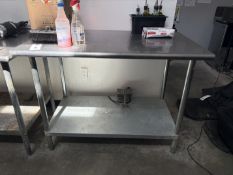 Stainless Steel Table w/ Galvanized Under Shelf 4' x 30" x 36"H